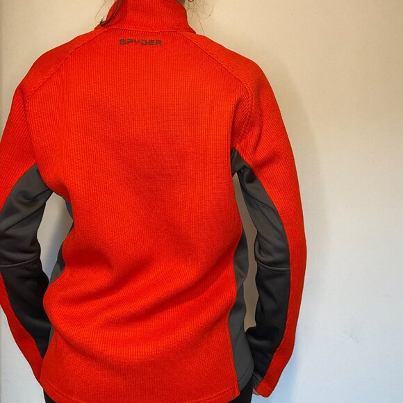 Spyder men's quarter zip pullover - bright orange/red - Picture 4 of 9